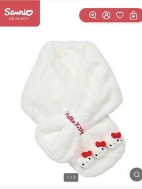 NWT★ Hello Kitty Fluffy Scarf / Sario Official Site From  Japan